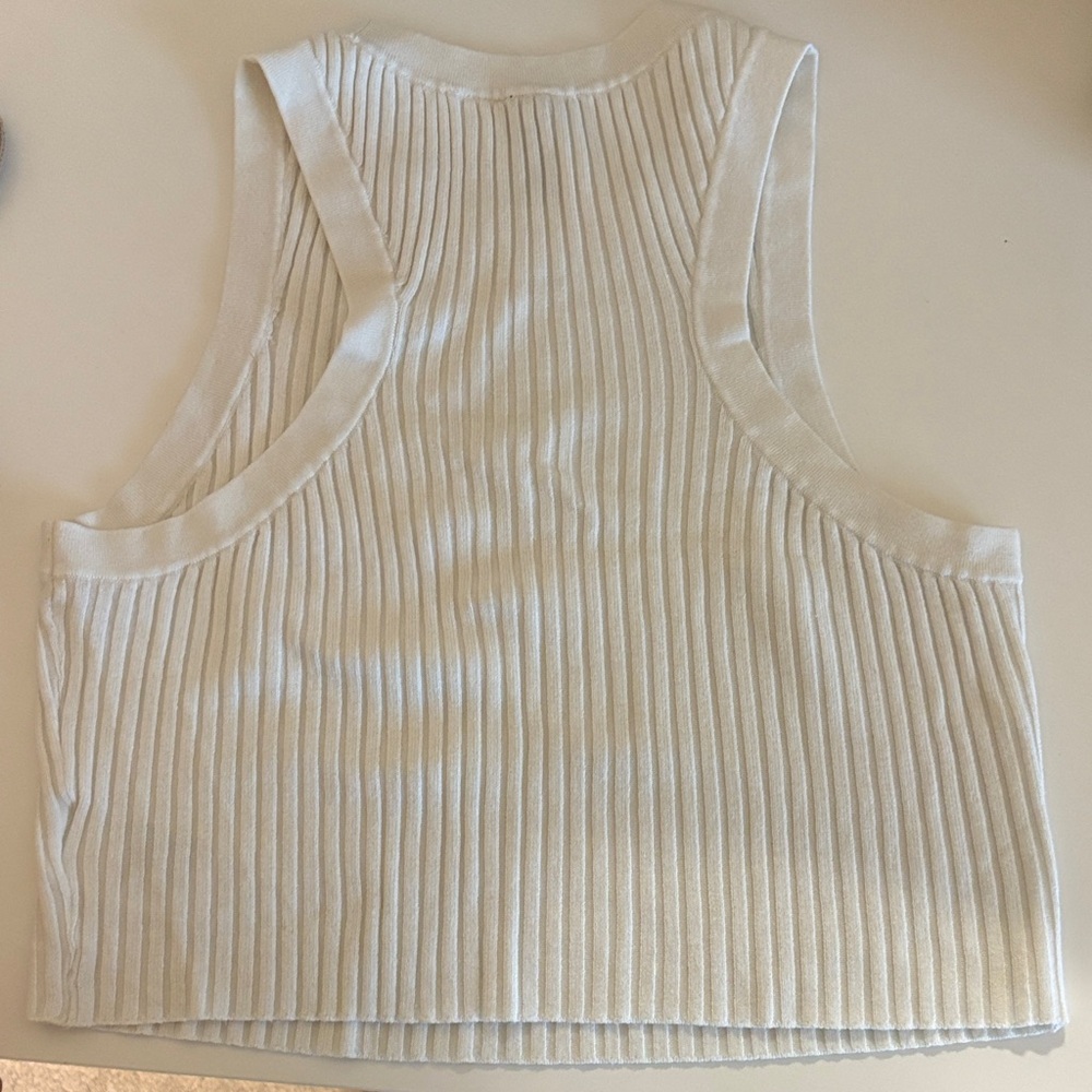 H&M Cream Ribbed Tank Top - Picture 3 of 3